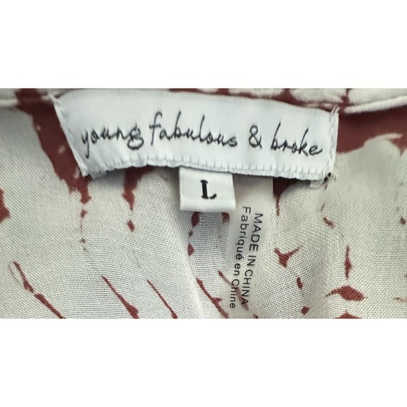 Young, Fabulous & Broke Isla Maxi Dress Sz L Hi Low Kimono Tie-dye Caftan Boho - Picture 8 of 12